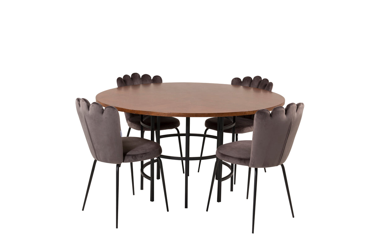 Copenhagen Matbord med Limhamn Stolarna – Bord: ⌀140 Stol: 54x82,5x44,5