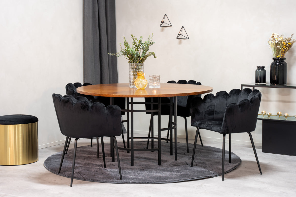 Copenhagen Matbord med Limhamn Stolarna – Bord: ⌀140 Stol: 54x76,56x61