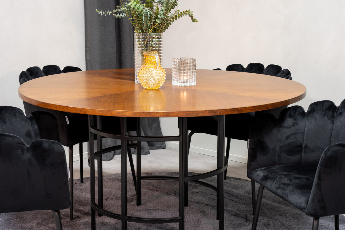 Copenhagen Matbord med Limhamn Stolarna – Bord: ⌀140 Stol: 54x76,56x61