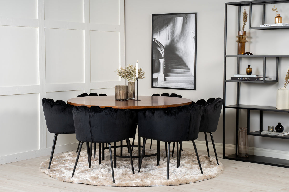 Copenhagen Matbord med Limhamn Stolarna – Bord: ⌀140 Stol: 54x76,56x61