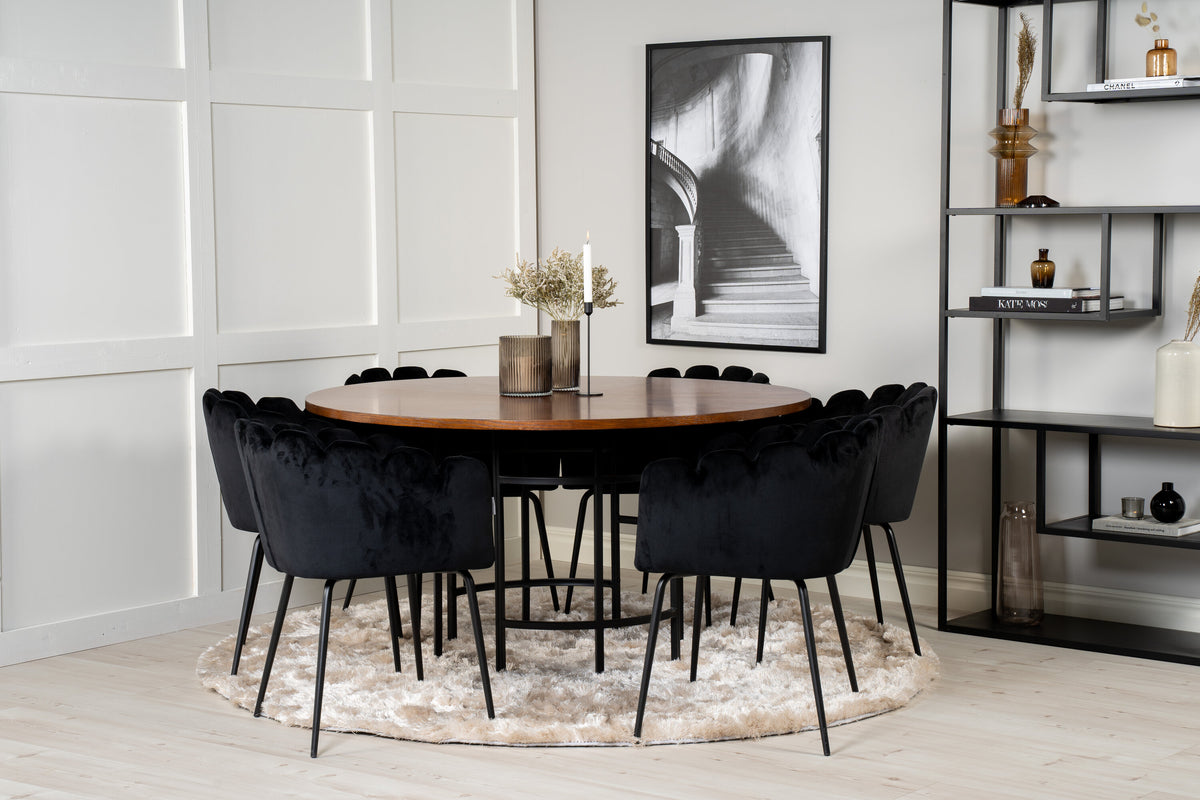 Copenhagen Matbord med Limhamn Stolarna – Bord: ⌀140 Stol: 54x76,56x61