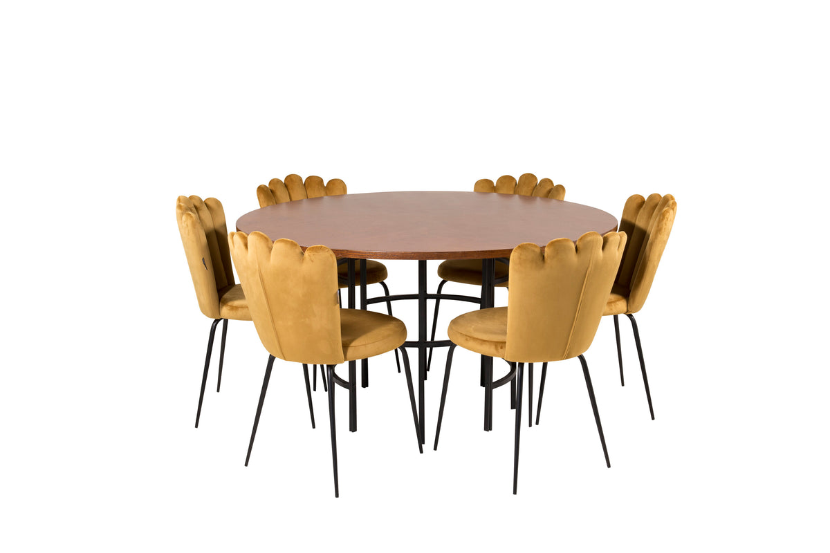 Copenhagen Matbord med Limhamn Stolarna – Bord: ⌀140 Stol: 54x82,5x44,5