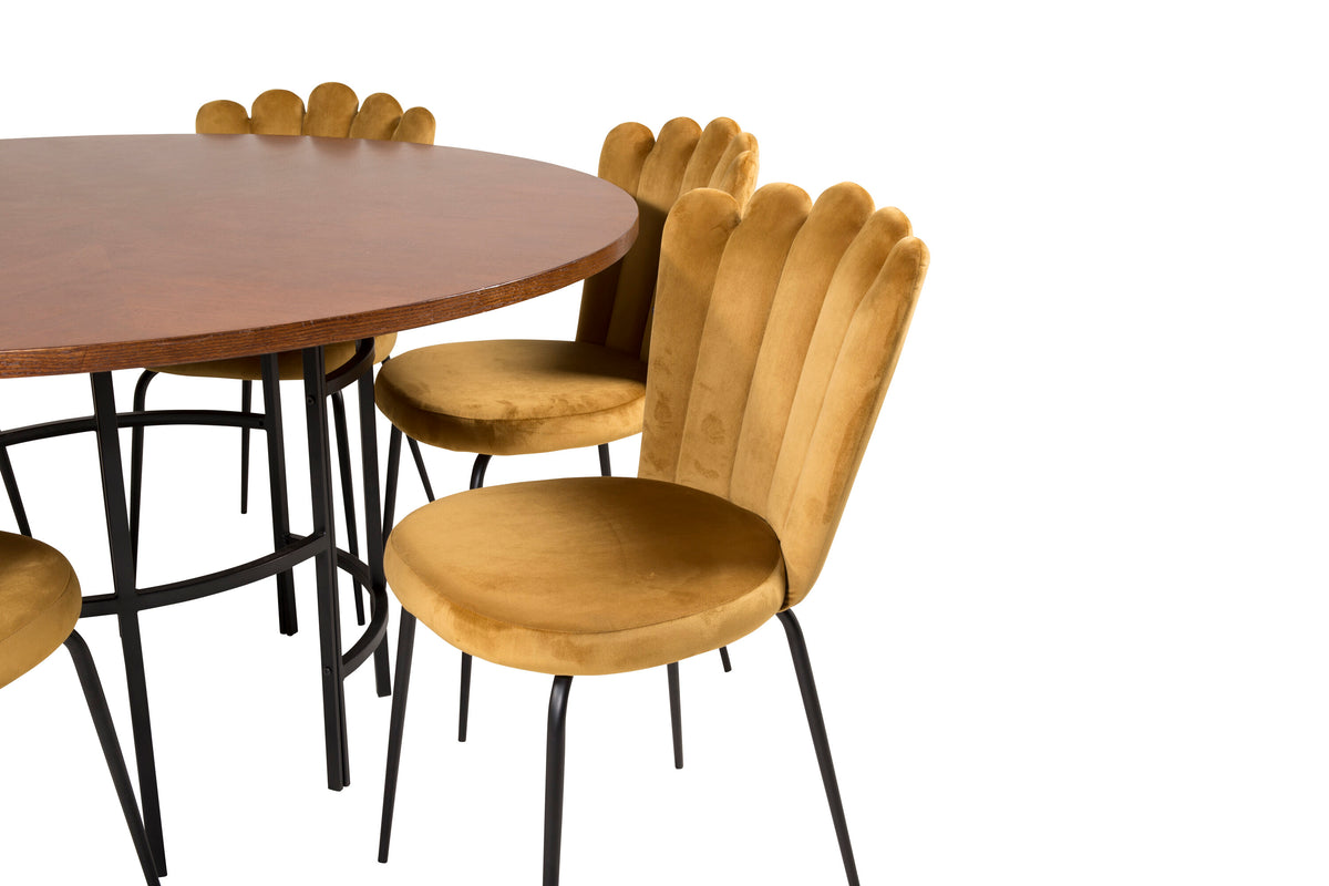 Copenhagen Matbord med Limhamn Stolarna – Bord: ⌀140 Stol: 54x82,5x44,5
