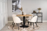 Cirebon Matbord med Velvet Stolarna – Bord: ⌀100 Stol: 57x76,5x50