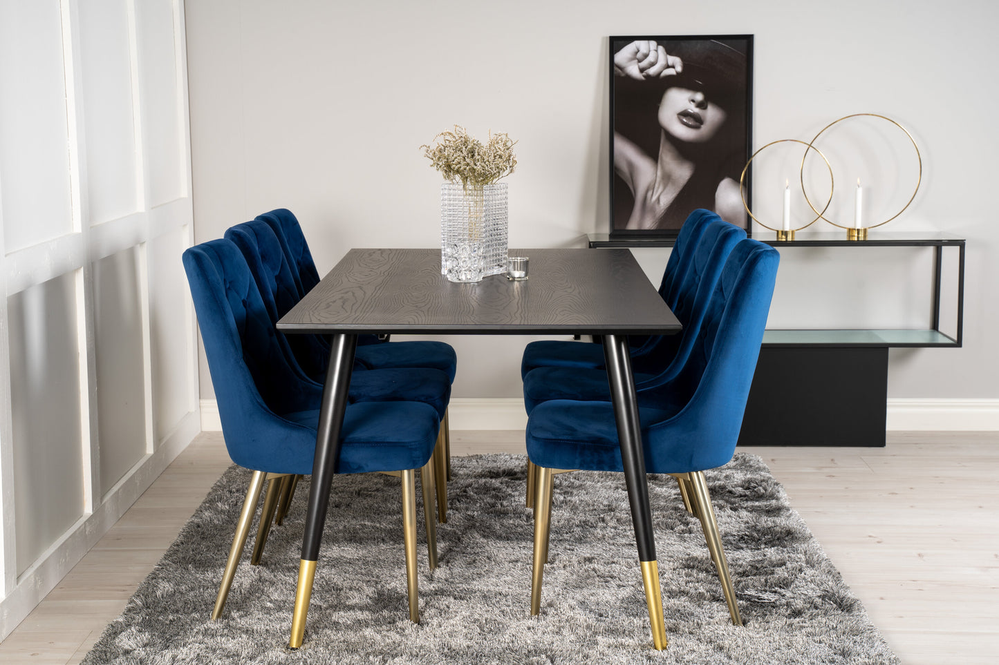 Dipp Matbord med Velvet Deluxe Stolarna Matgrupp