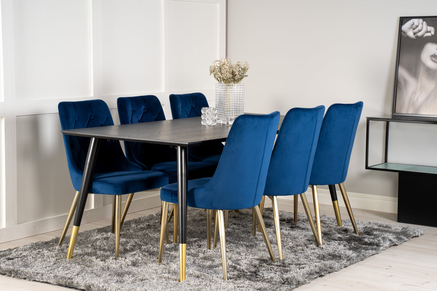 Dipp Matbord med Velvet Deluxe Stolarna Matgrupp