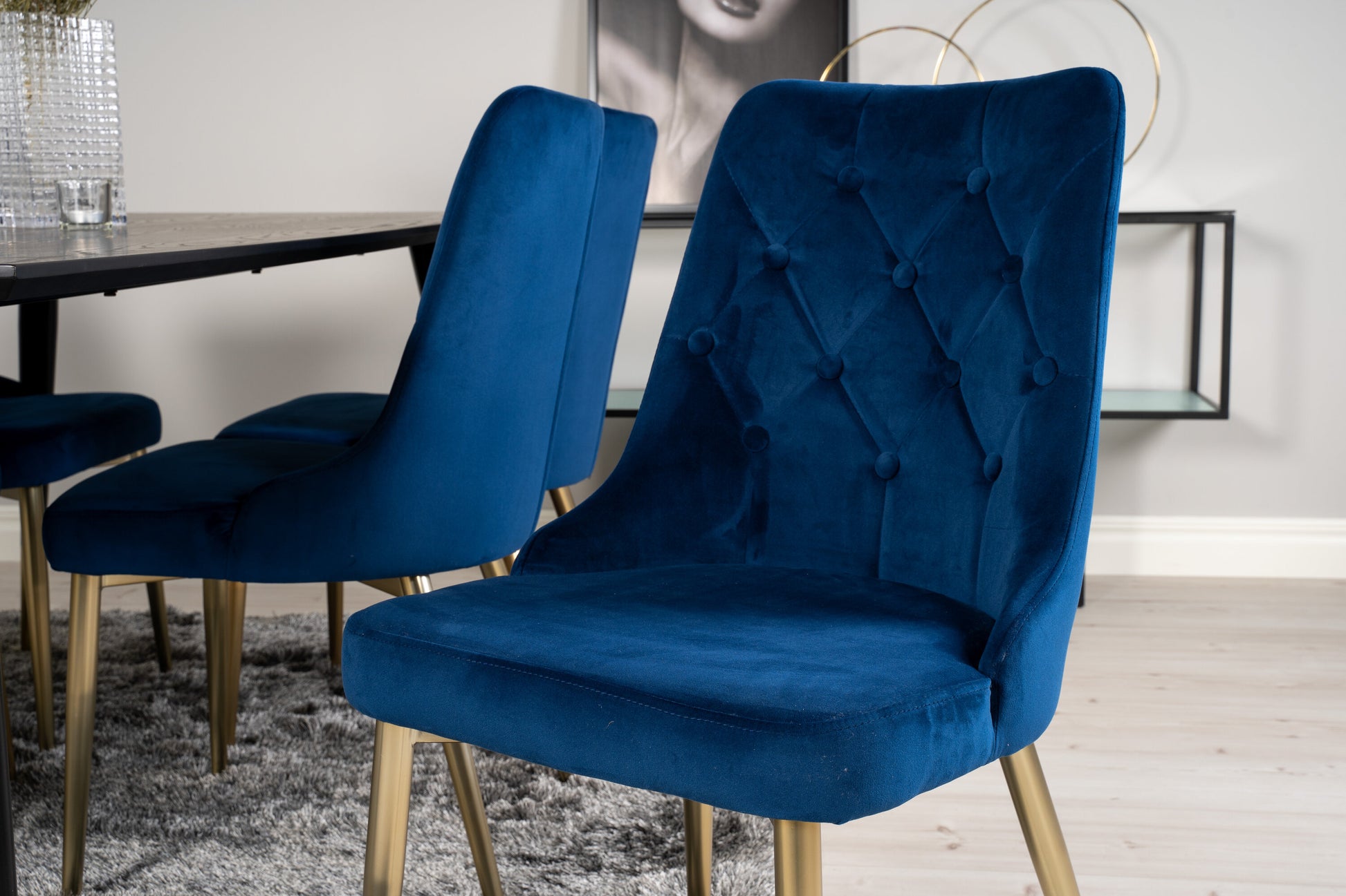 Dipp Matbord med Velvet Deluxe Stolarna Matgrupp