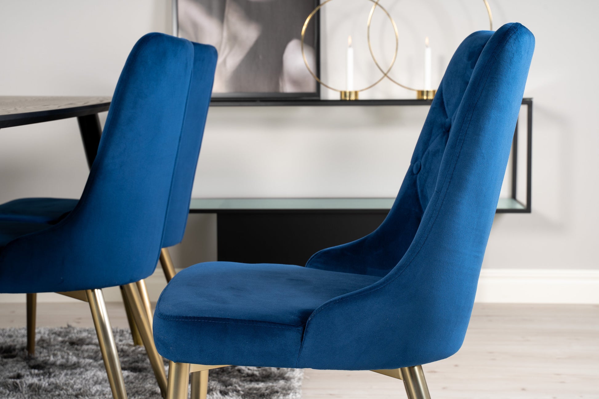 Dipp Matbord med Velvet Deluxe Stolarna Matgrupp