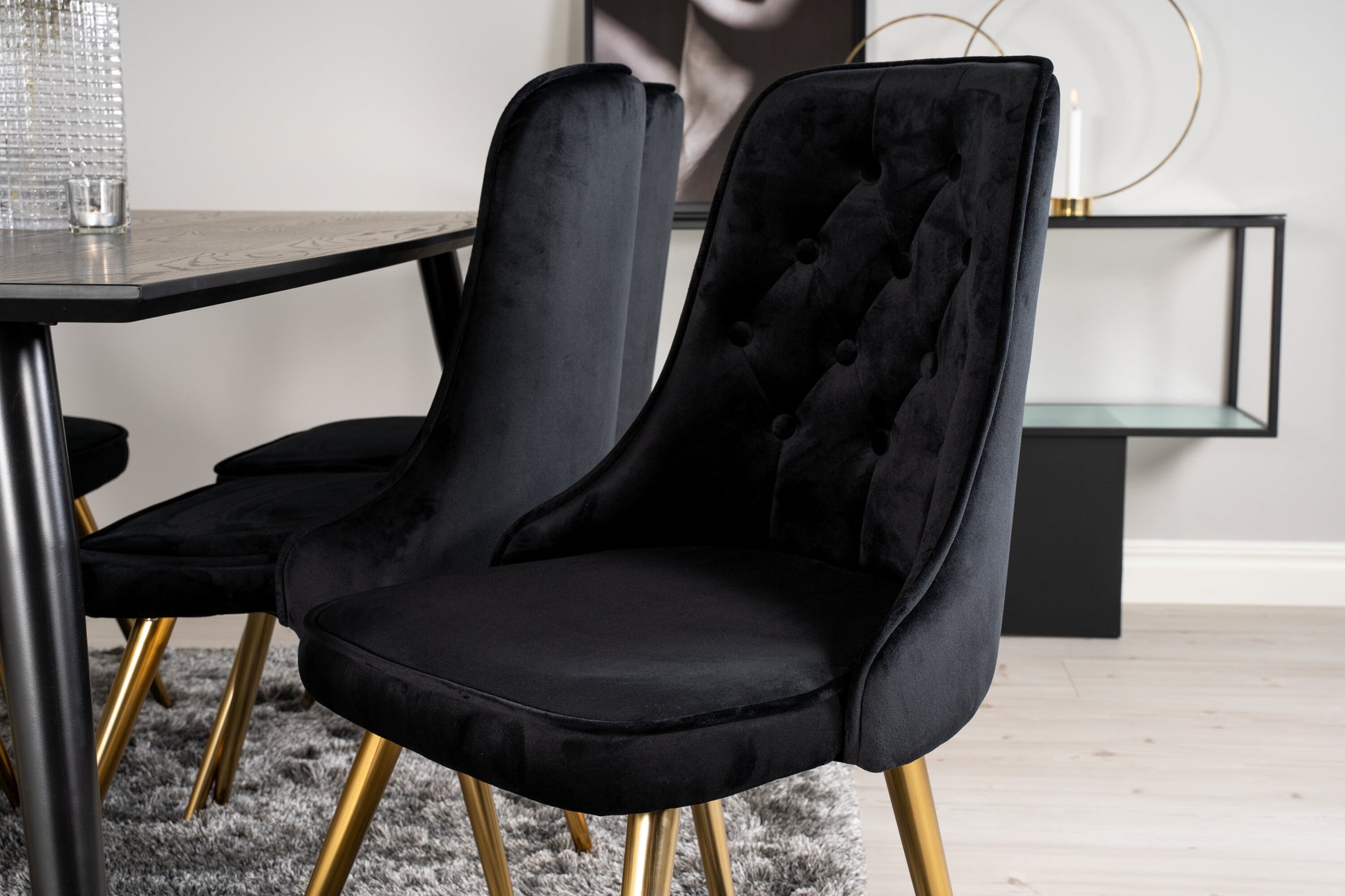 Dipp Matbord med Velvet Deluxe Stolarna Matgrupp