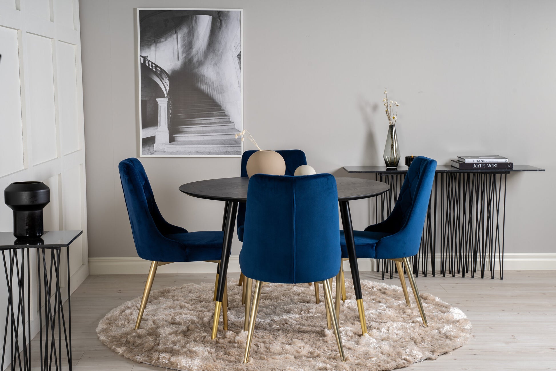 Dipp Matbord med Velvet Deluxe Stolarna Matgrupp