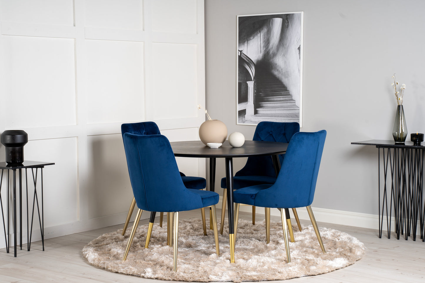 Dipp Matbord med Velvet Deluxe Stolarna Matgrupp