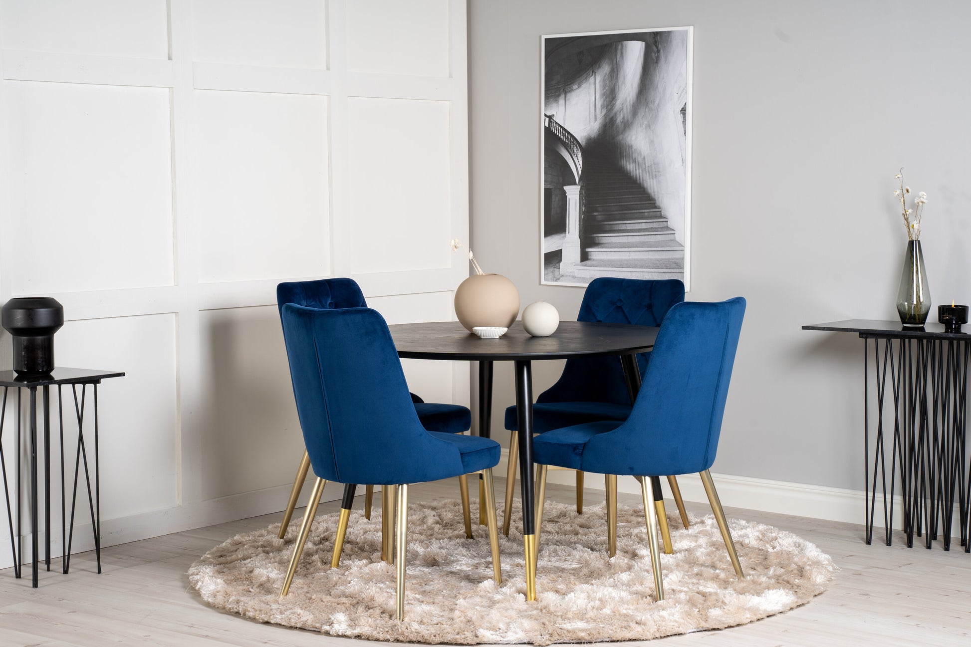 Dipp Matbord med Velvet Deluxe Stolarna Matgrupp