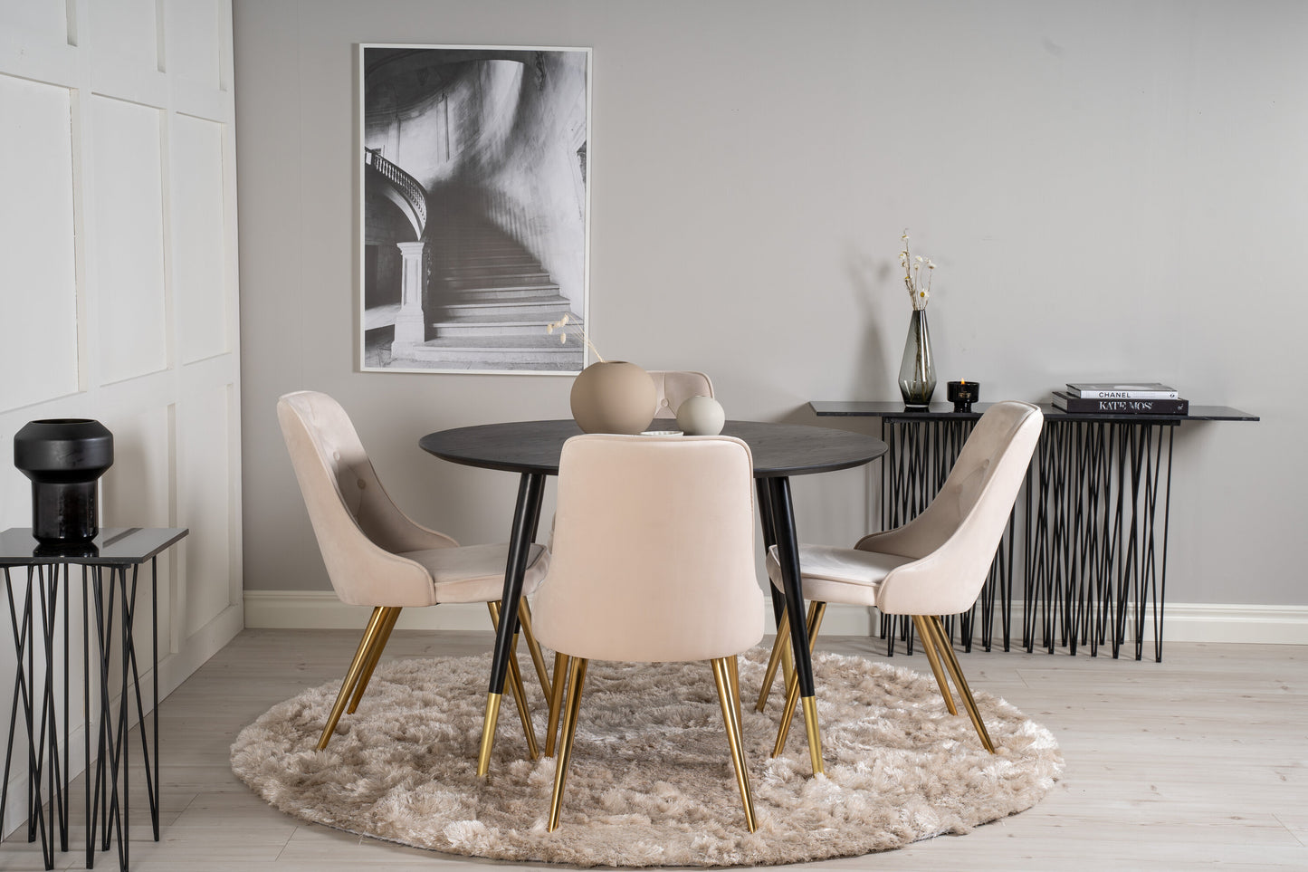 Dipp Matbord med Velvet Deluxe Stolarna Matgrupp