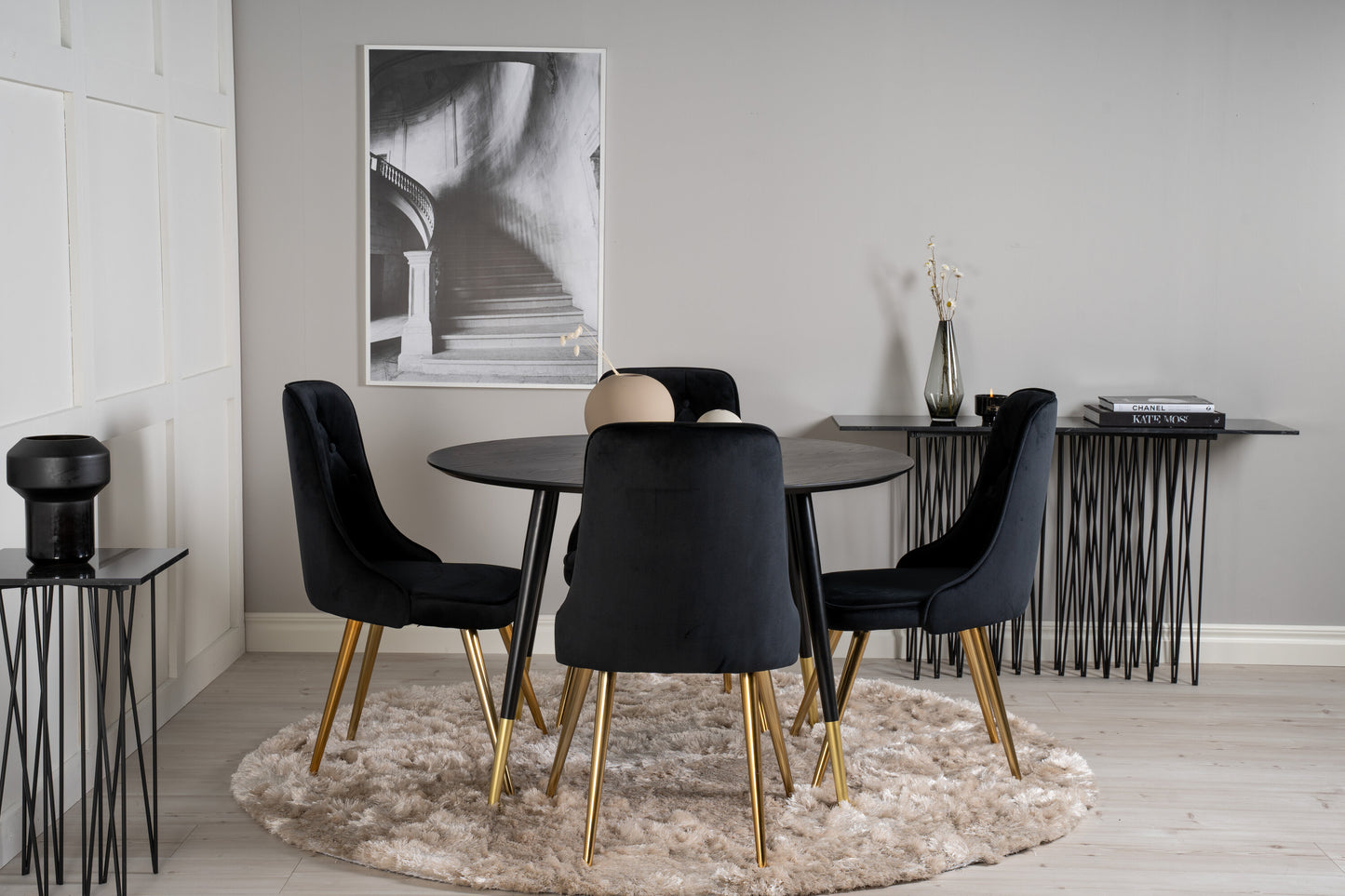 Dipp Matbord med Velvet Deluxe Stolarna Matgrupp