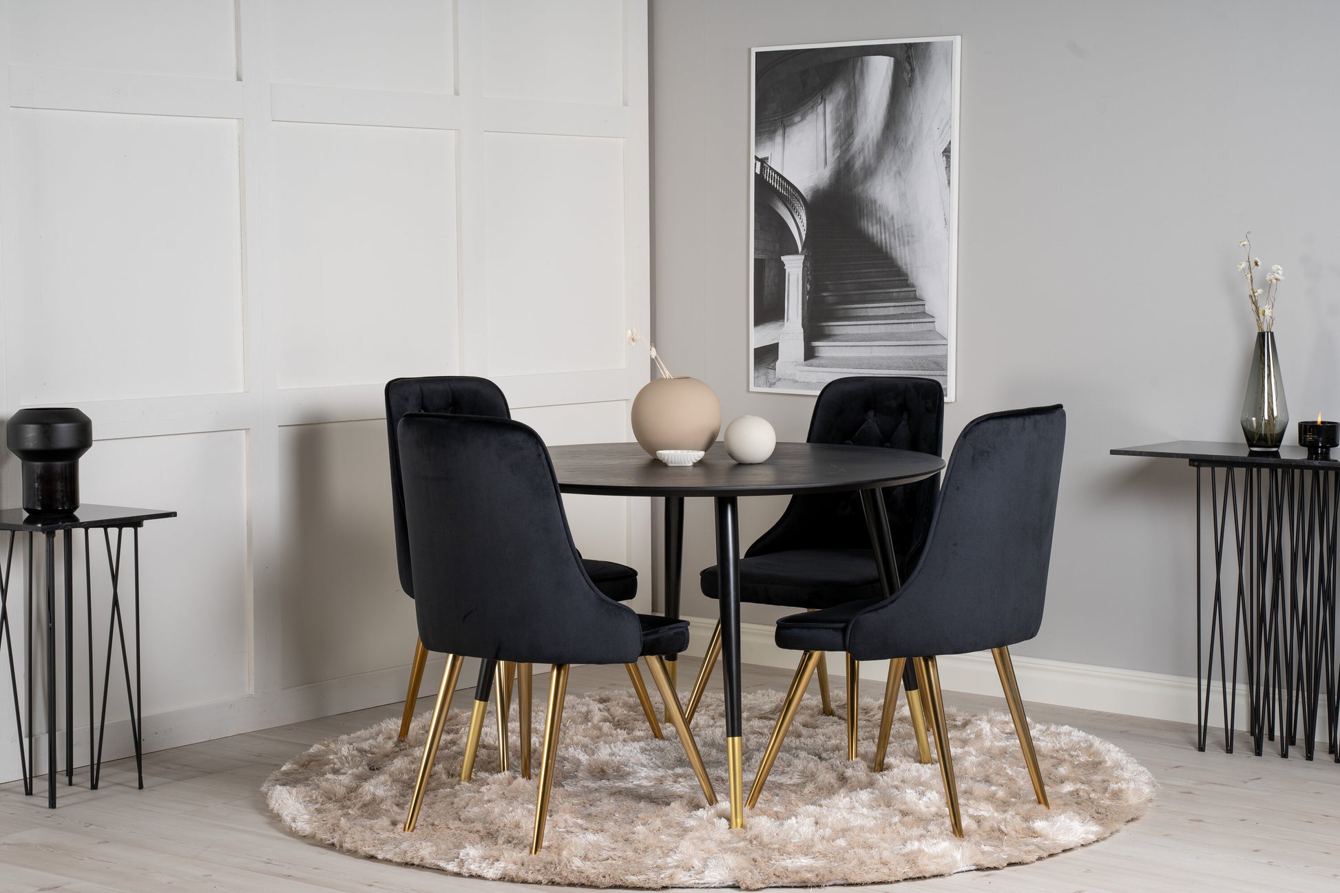 Dipp Matbord med Velvet Deluxe Stolarna Matgrupp