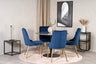 Estelle Matbord med Velvet Deluxe Stolarna – Bord: ⌀106 Stol: 66x88,5x50