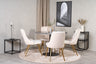 Estelle Matbord med Velvet Deluxe Stolarna – Bord: ⌀106 Stol: 66x88,5x50