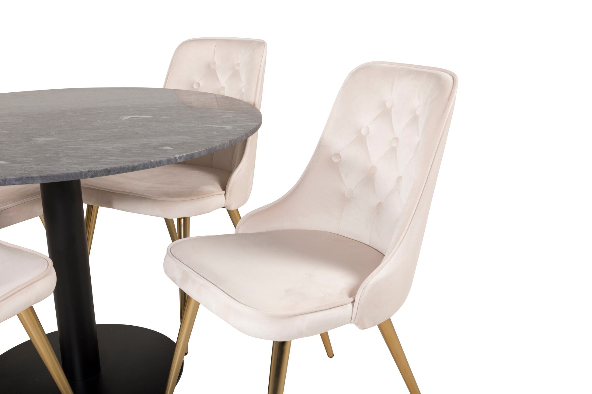 Estelle Matbord med Velvet Deluxe Stolarna Matgrupp