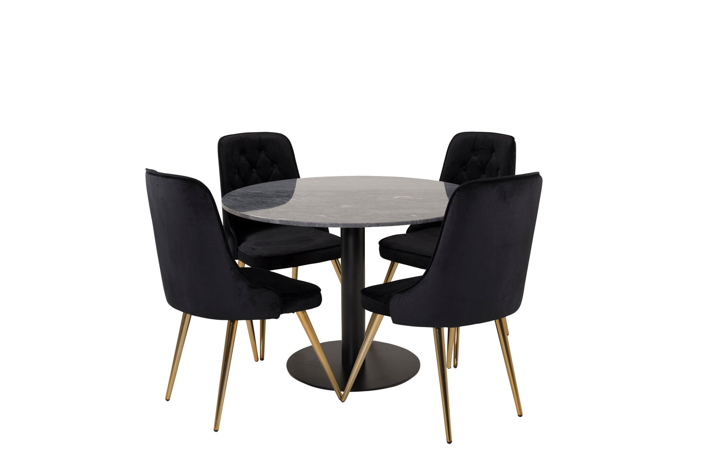 Estelle Matbord med Velvet Deluxe Stolarna Matgrupp