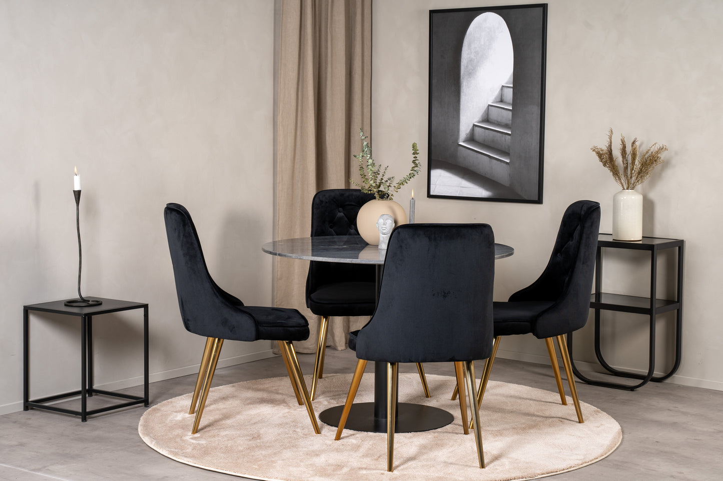 Estelle Matbord med Velvet Deluxe Stolarna Matgrupp
