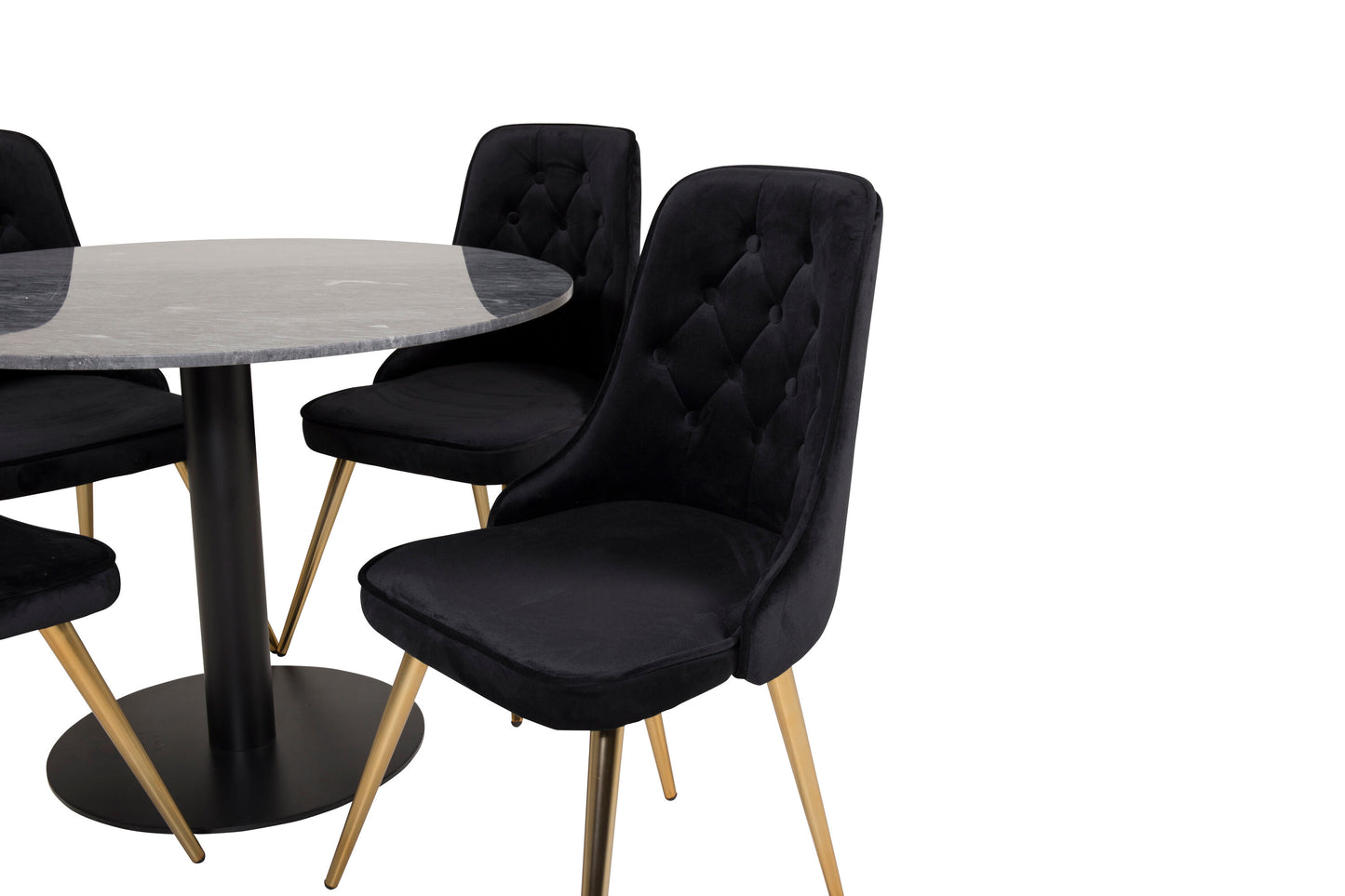 Estelle Matbord med Velvet Deluxe Stolarna Matgrupp