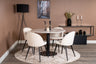 Estelle Matbord med Velvet Stolarna – Bord: ⌀106 Stol: 57x76,5x50