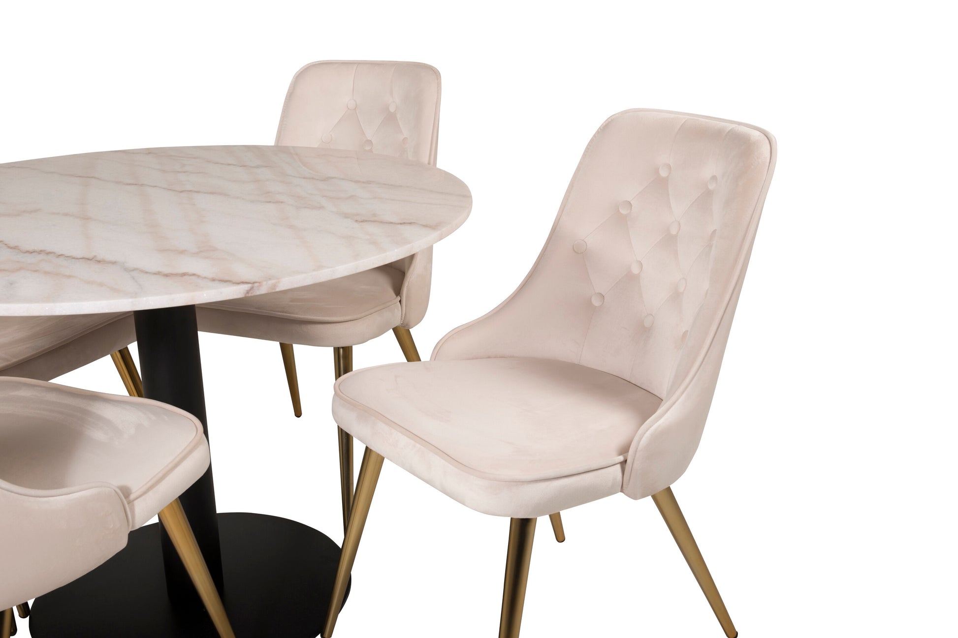 Estelle Matbord med Velvet Deluxe Stolarna Matgrupp