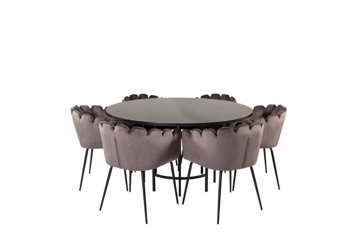 Copenhagen Matbord med Limhamn Stolarna – Bord: ⌀140 Stol: 54x76,56x61