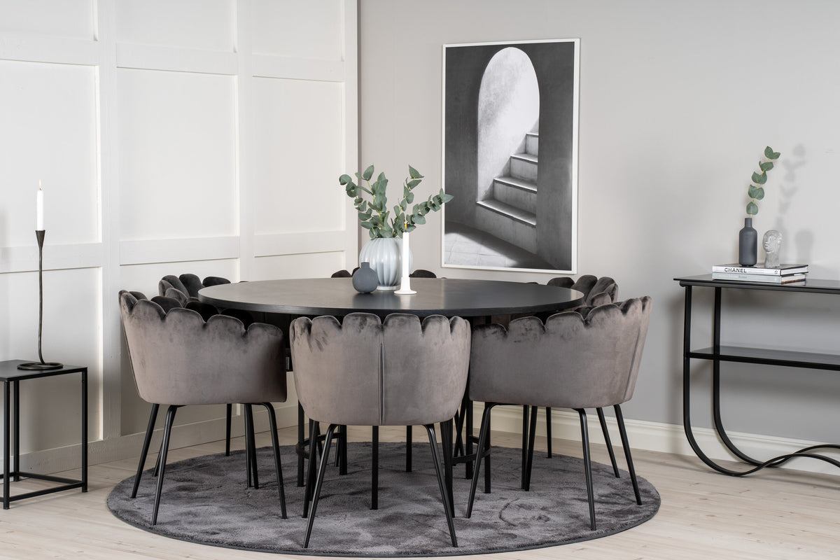 Copenhagen Matbord med Limhamn Stolarna – Bord: ⌀140 Stol: 54x76,56x61