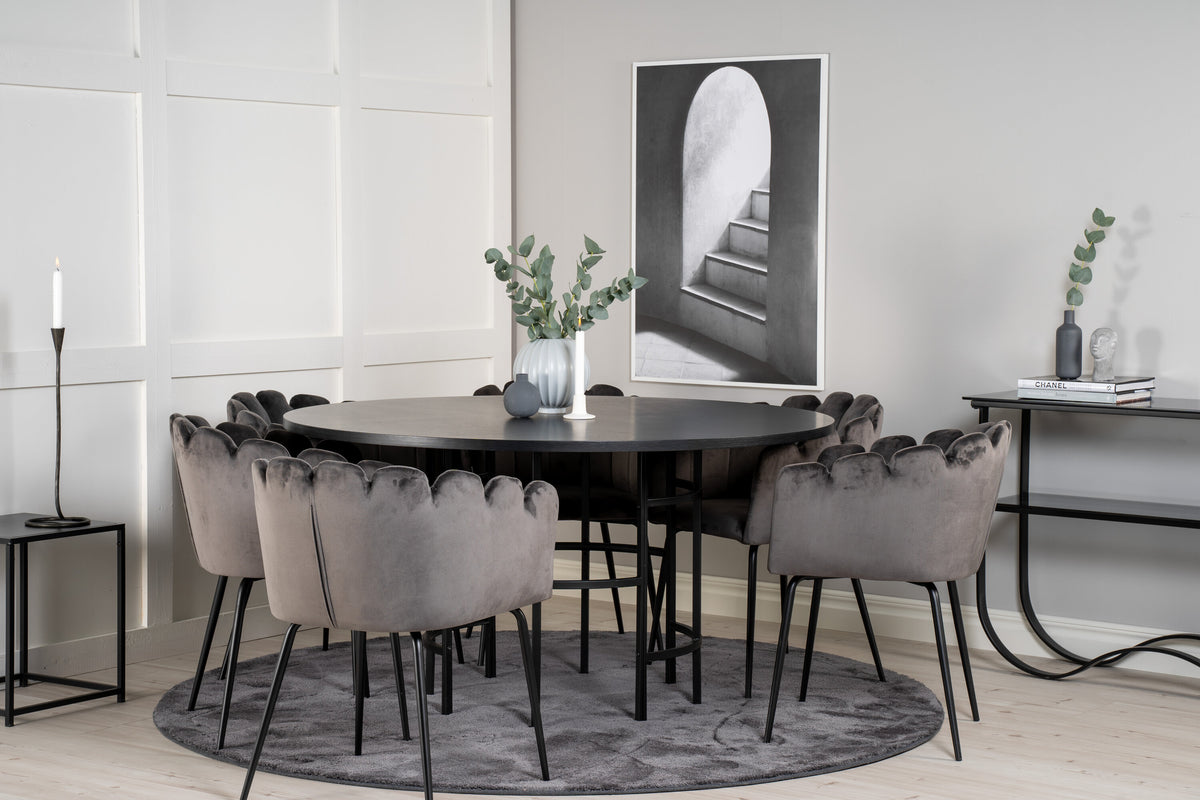 Copenhagen Matbord med Limhamn Stolarna – Bord: ⌀140 Stol: 54x76,56x61