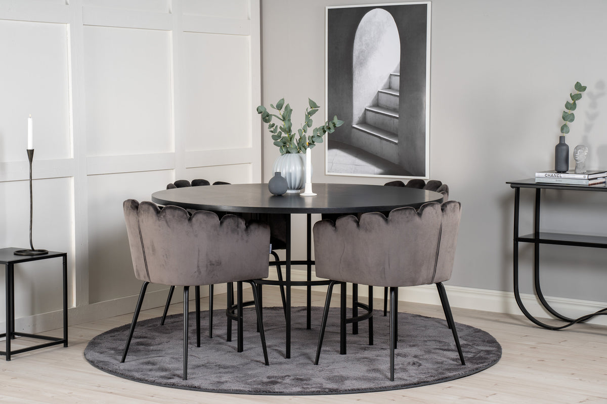 Copenhagen Matbord med Limhamn Stolarna – Bord: ⌀140 Stol: 54x76,56x61