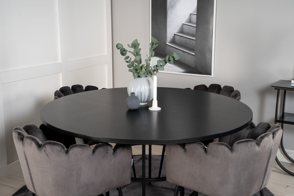 Copenhagen Matbord med Limhamn Stolarna – Bord: ⌀140 Stol: 54x76,56x61