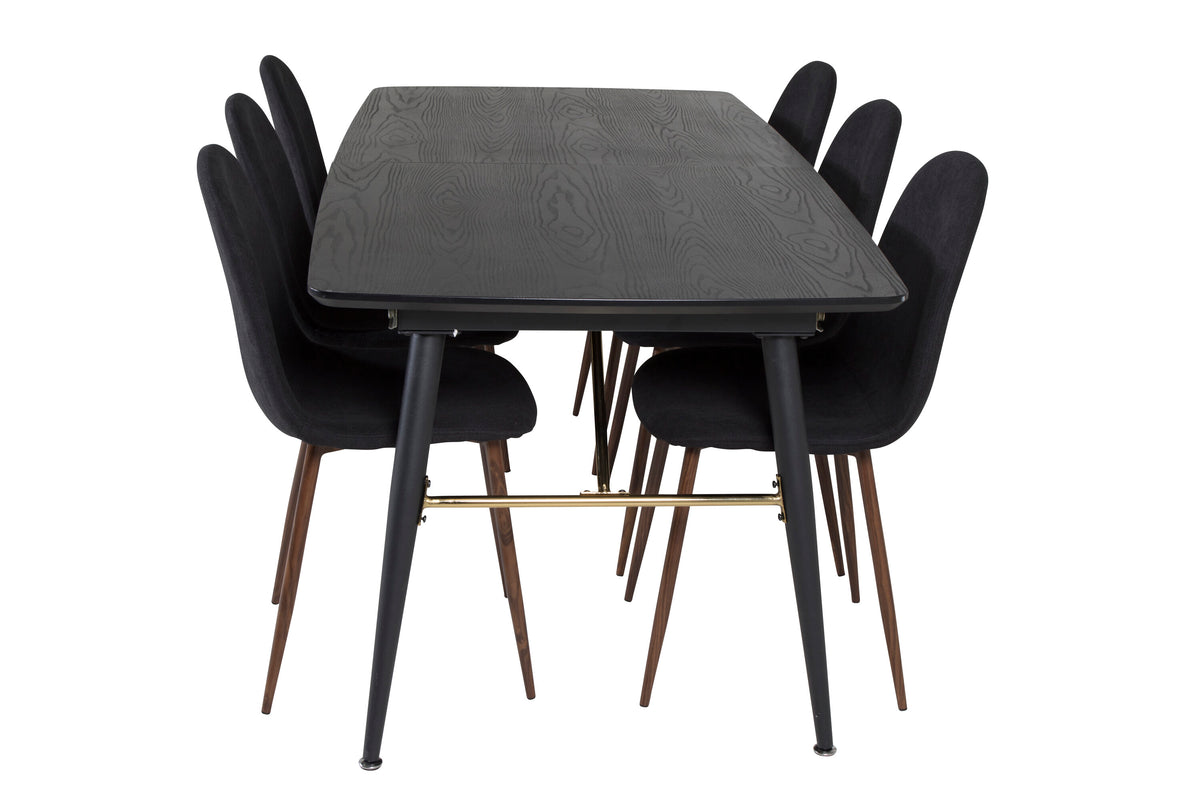 Gold Matbord med Polar Stolarna – Bord: 76x180x85 Stol: 53x87x44