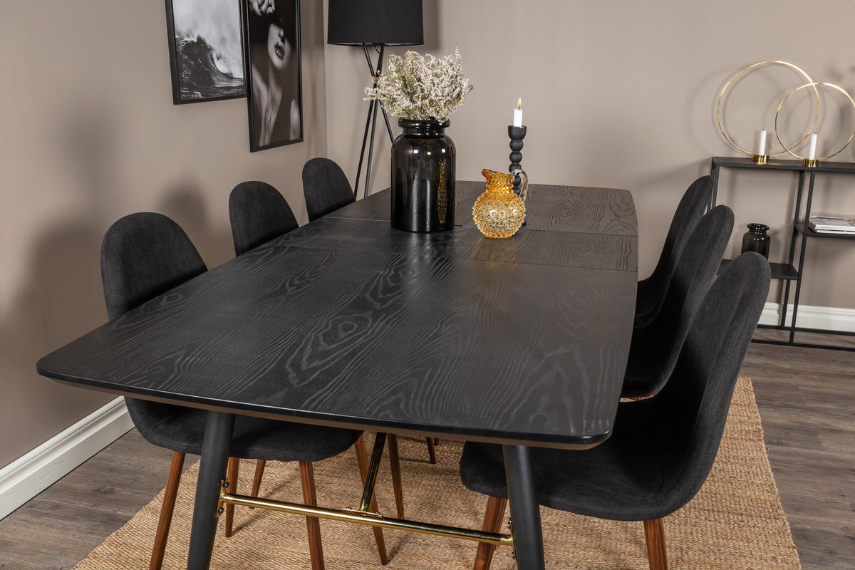 Gold Matbord med Polar Stolarna – Bord: 76x180x85 Stol: 53x87x44