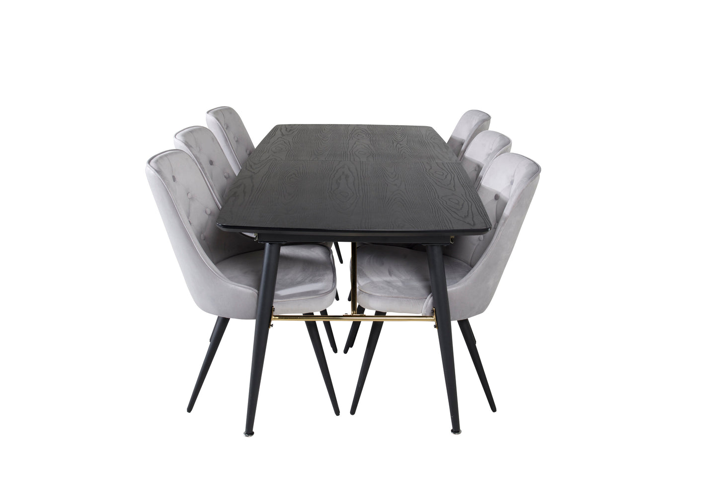 Gold Matbord med Velvet Deluxe Stolarna Matgrupp