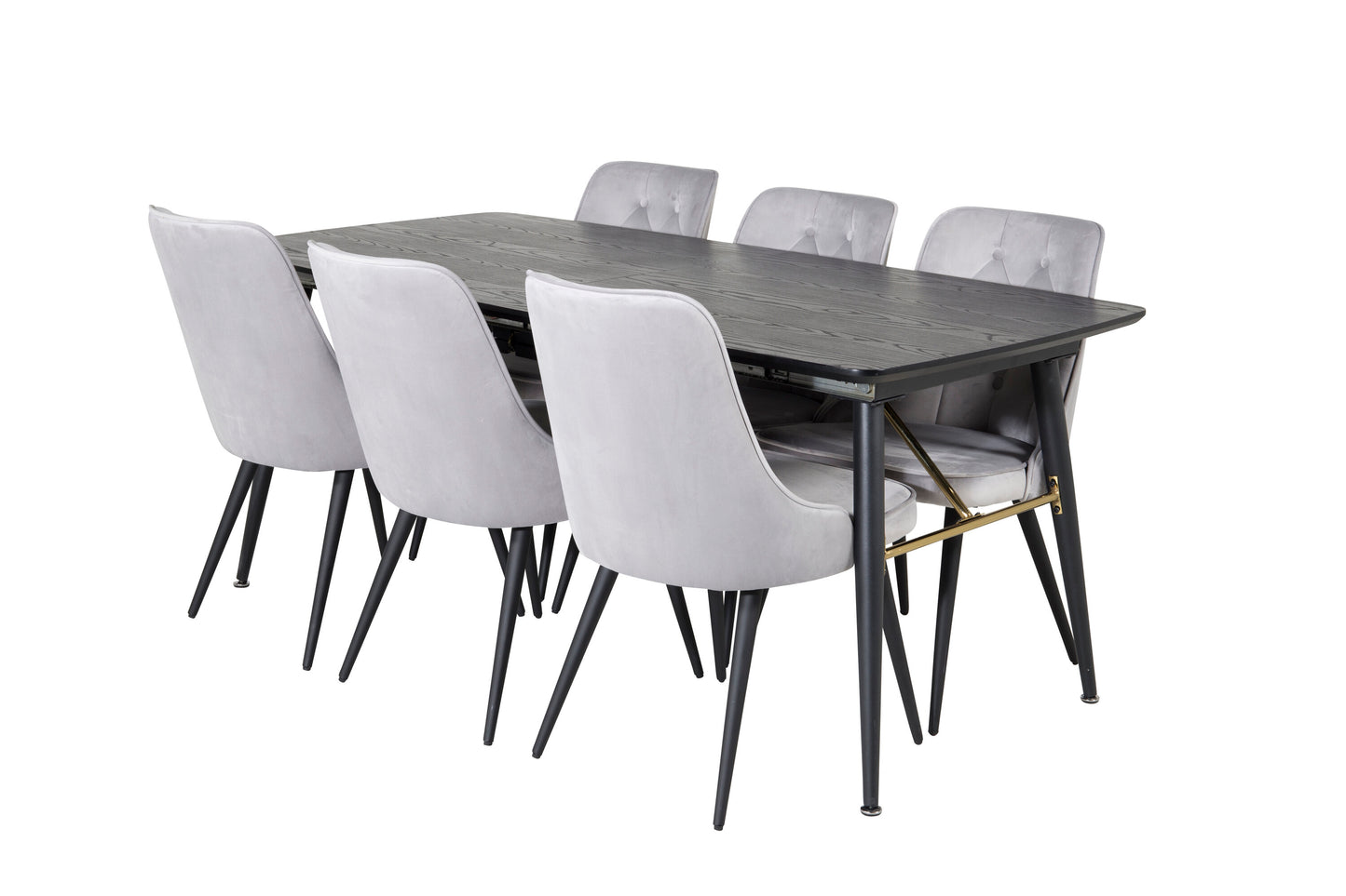 Gold Matbord med Velvet Deluxe Stolarna Matgrupp
