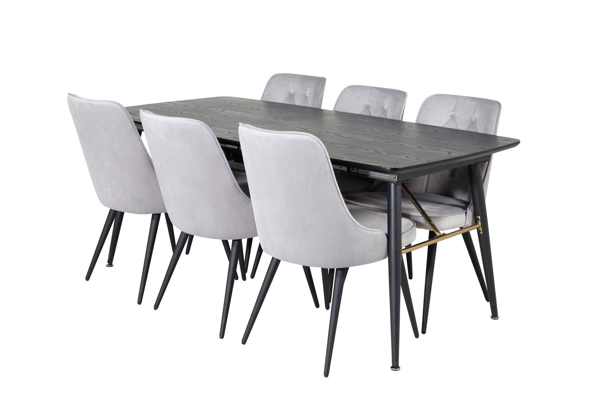 Gold Matbord med Velvet Deluxe Stolarna Matgrupp