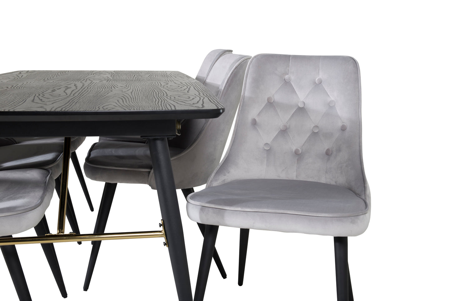 Gold Matbord med Velvet Deluxe Stolarna Matgrupp