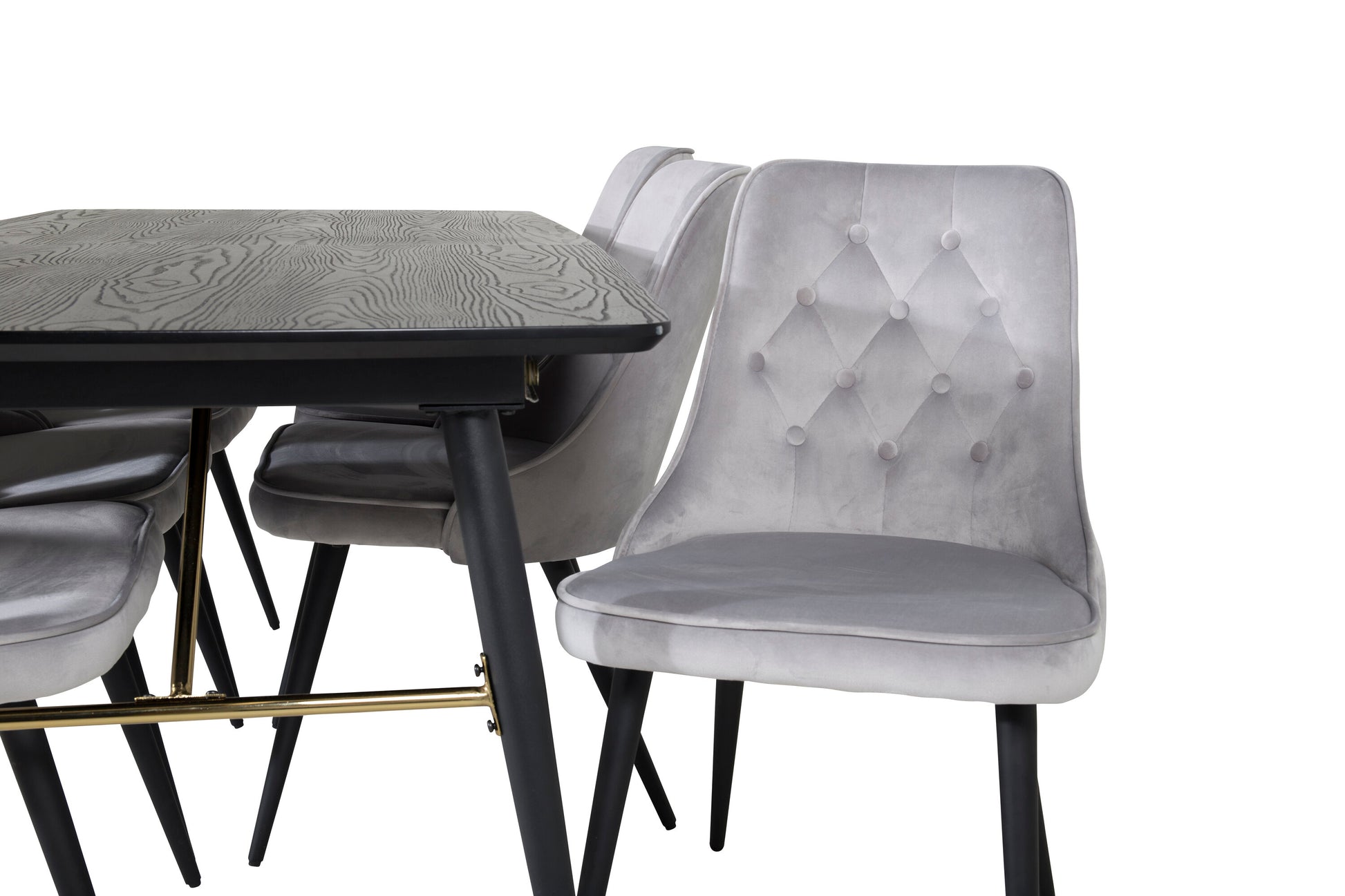 Gold Matbord med Velvet Deluxe Stolarna Matgrupp