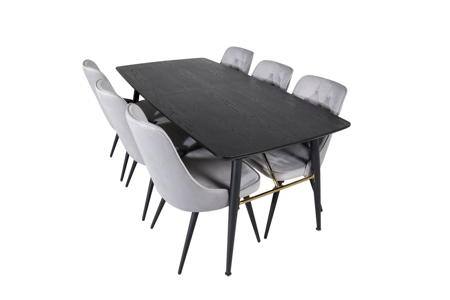 Gold Matbord med Velvet Deluxe Stolarna Matgrupp