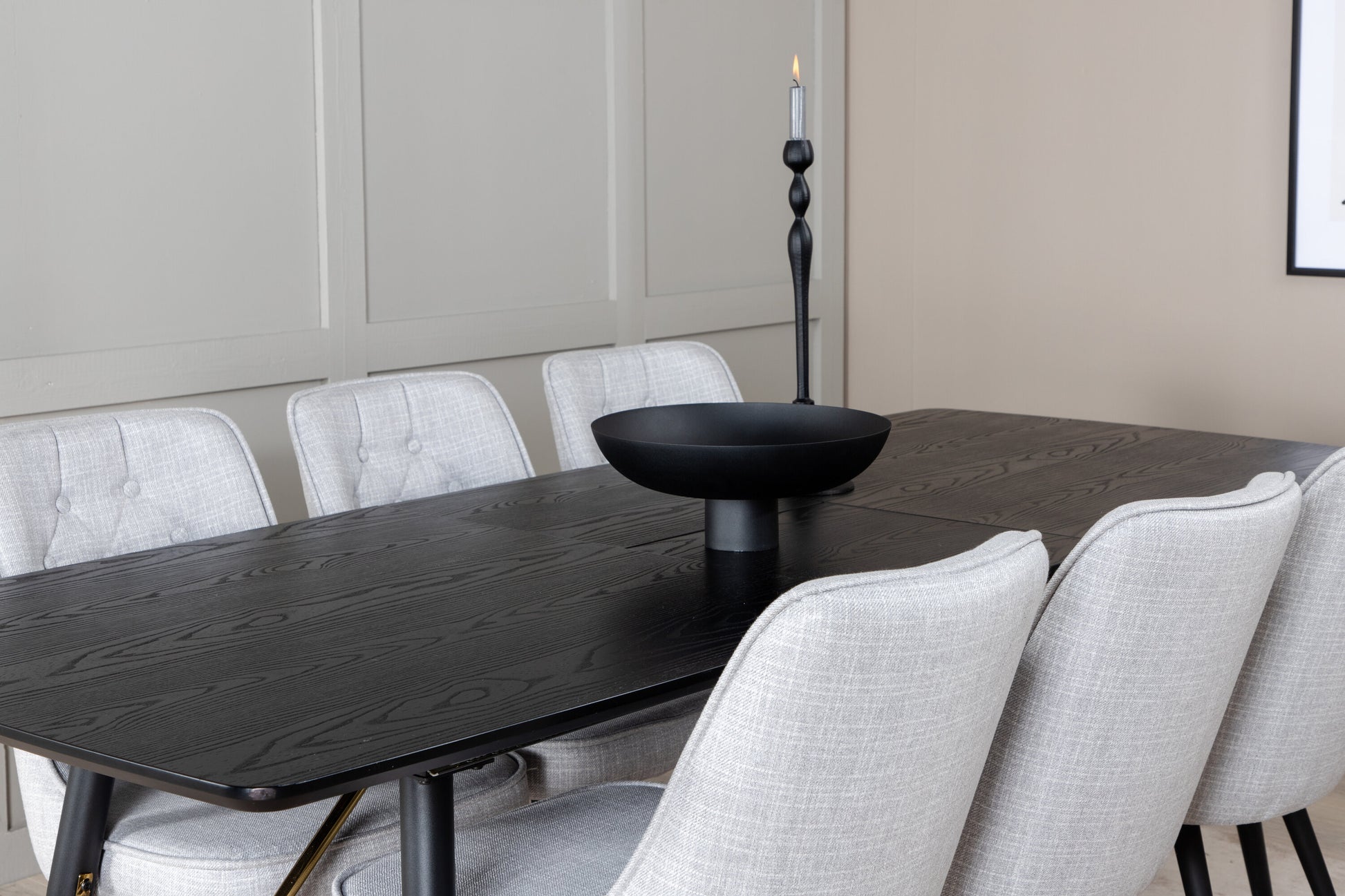 Gold Matbord med Velvet Deluxe Stolarna Matgrupp
