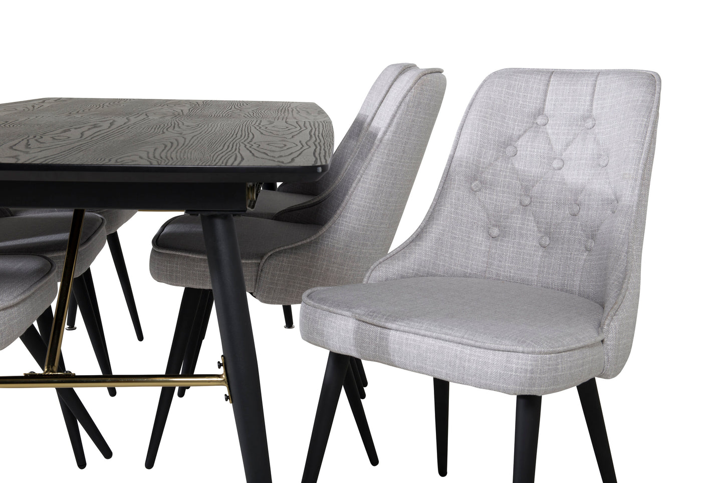Gold Matbord med Velvet Deluxe Stolarna Matgrupp