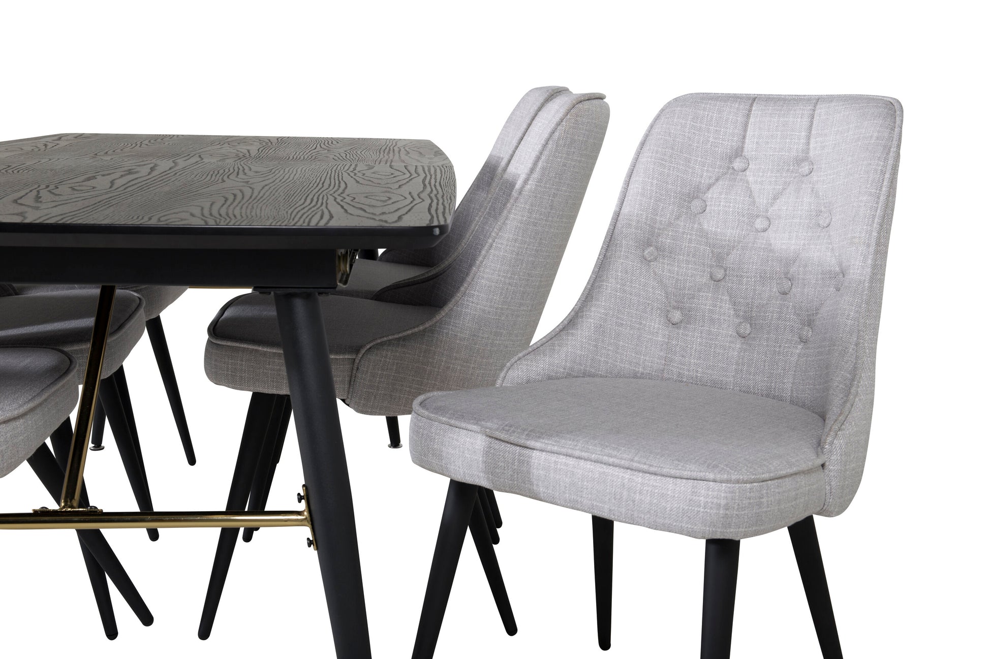 Gold Matbord med Velvet Deluxe Stolarna Matgrupp