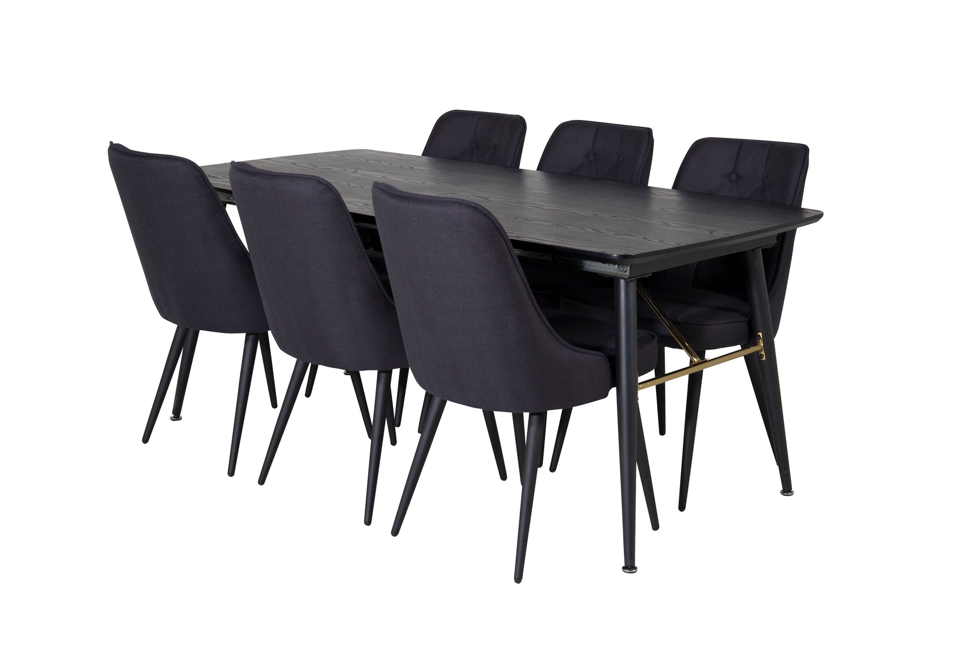 Gold Matbord med Velvet Deluxe Stolarna Matgrupp