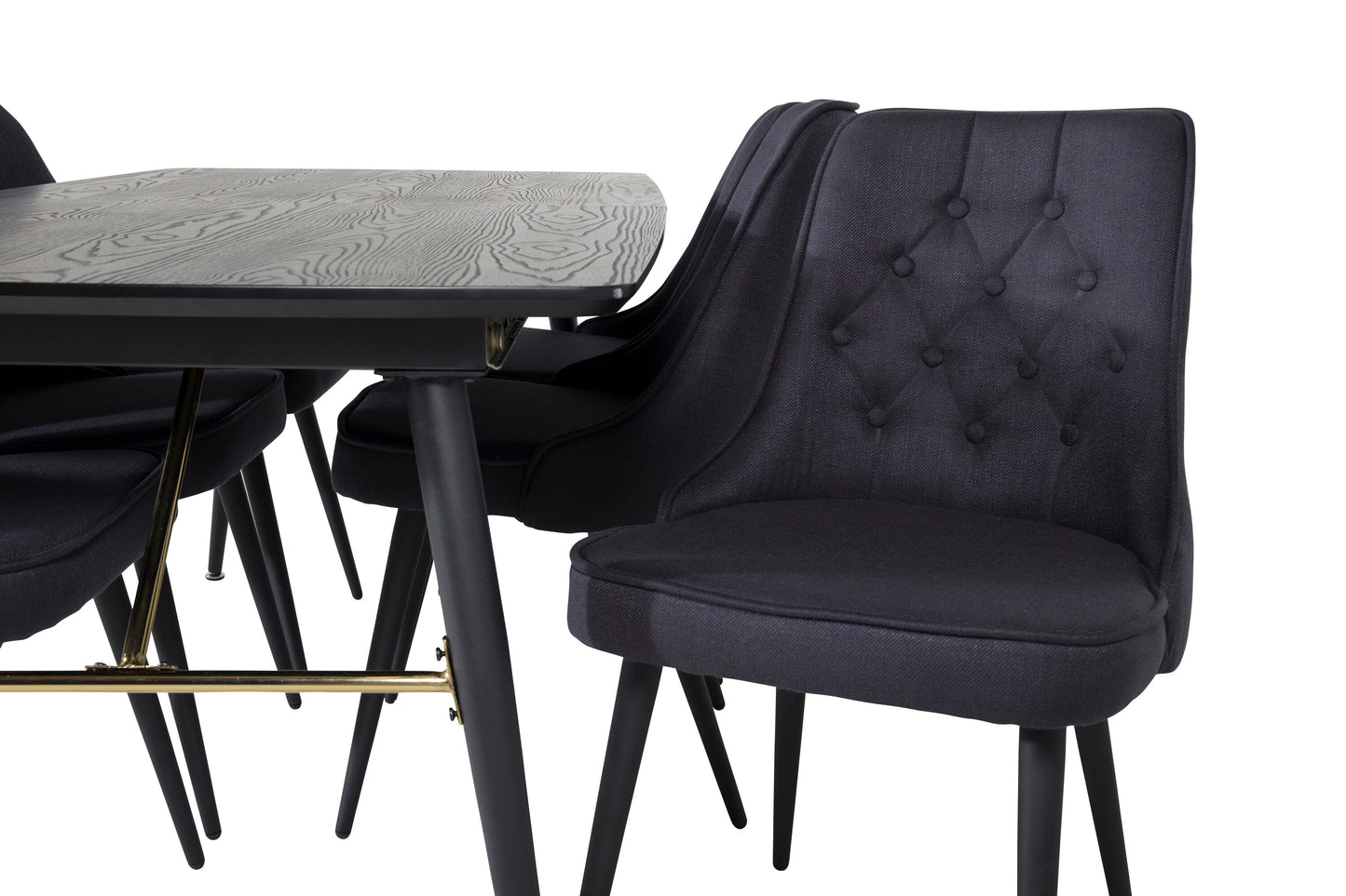Gold Matbord med Velvet Deluxe Stolarna Matgrupp