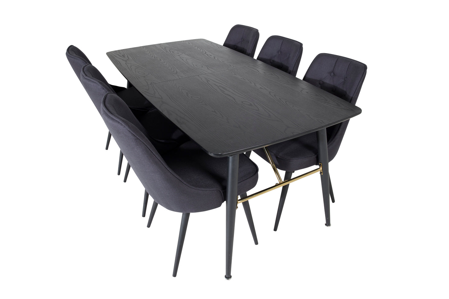 Gold Matbord med Velvet Deluxe Stolarna Matgrupp