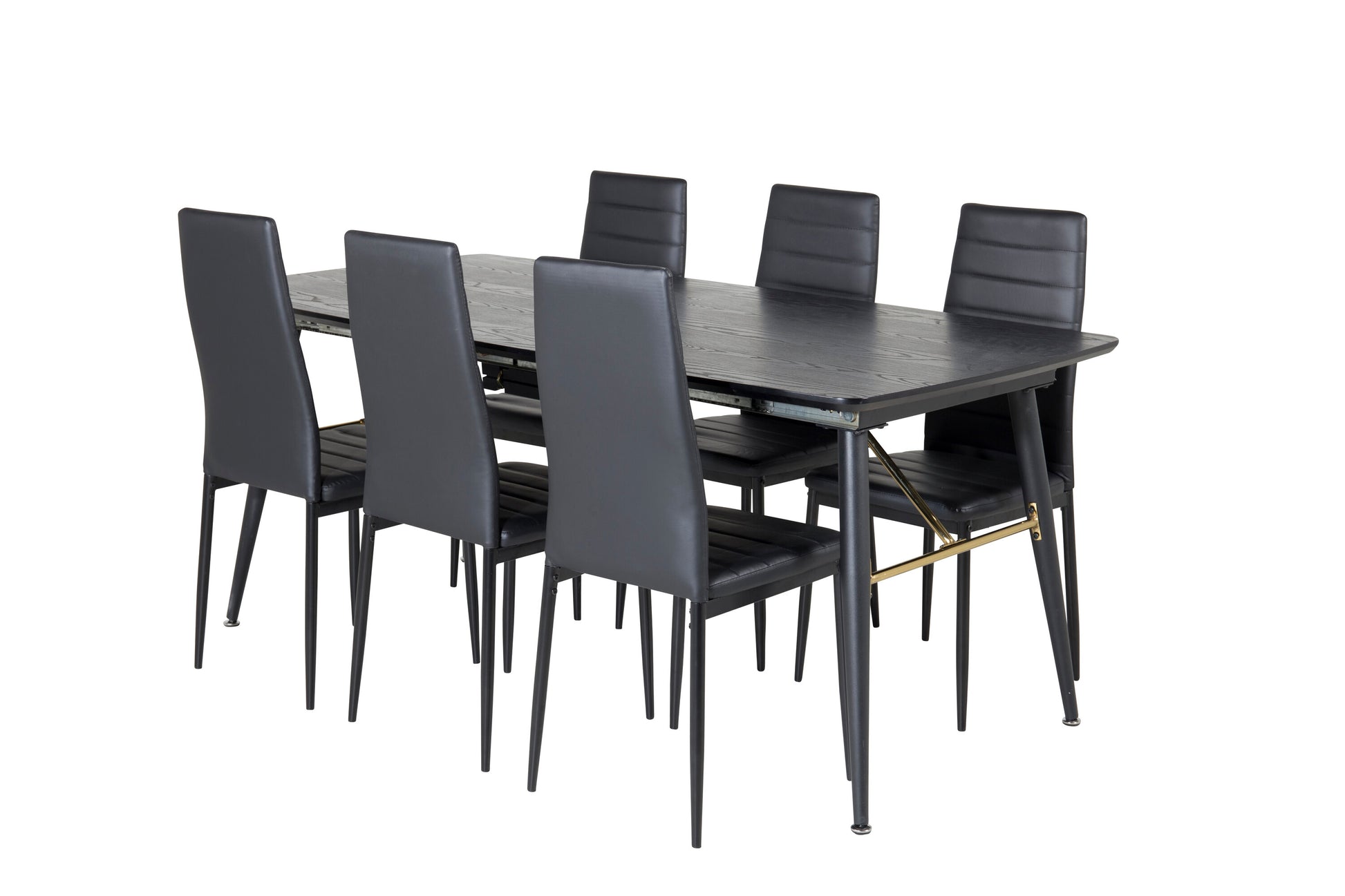 Gold Matbord med Slim Stolarna Matgrupp