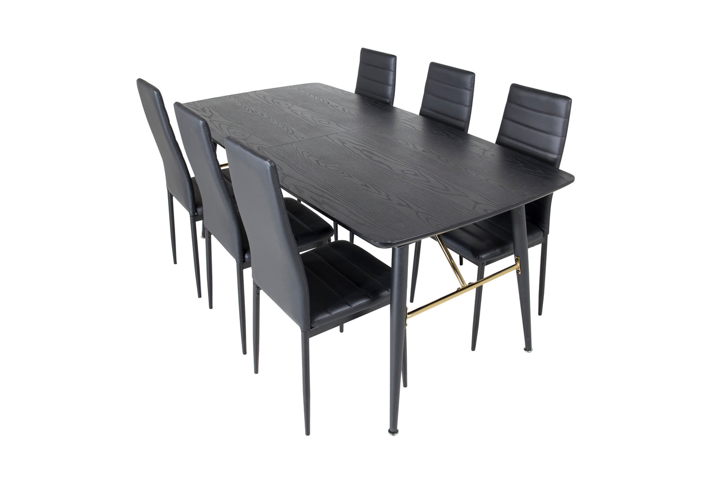 Gold Matbord med Slim Stolarna Matgrupp