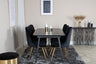Gold Matbord med Velvet Deluxe Stolarna – Bord: 76x180x85 Stol: 66x88,5x50