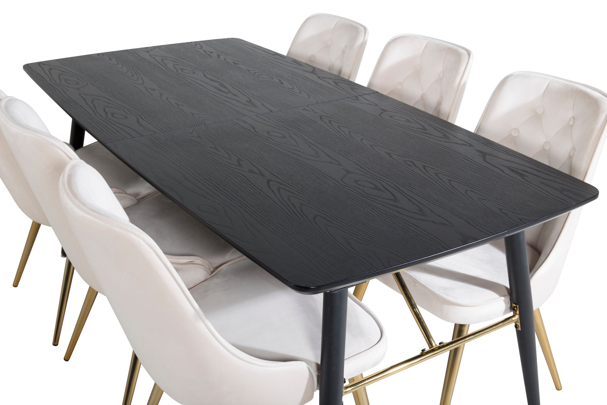 Gold Matbord med Velvet Deluxe Stolarna Matgrupp